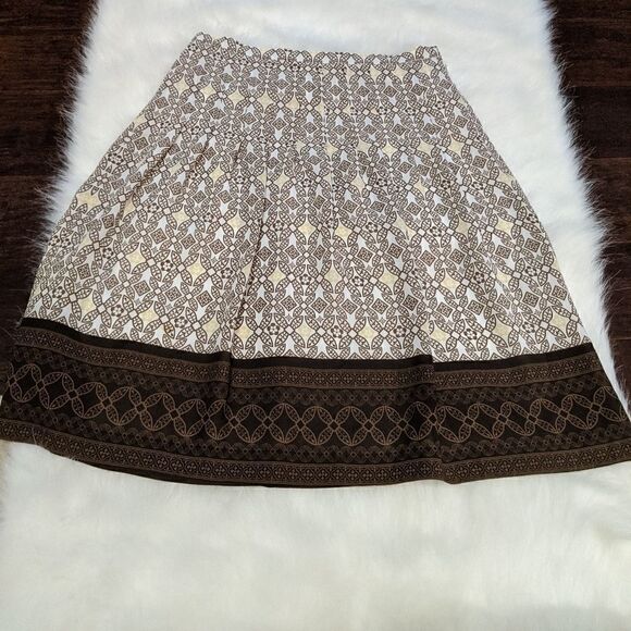 🌵Ann Taylor LOFT petites brown yellow skirt 2P - Picture 2 of 4